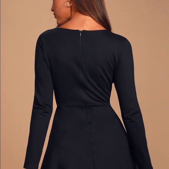 Long sleeve black cocktail dress - Picture 2 of 2